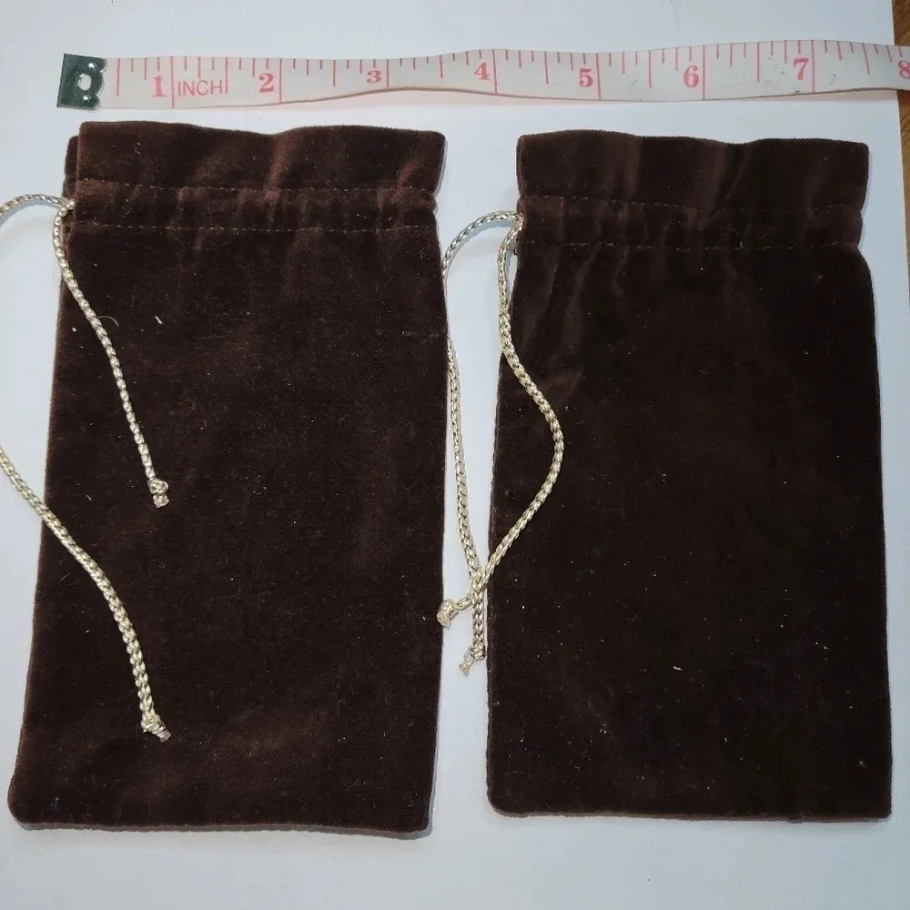 Set of two velvet  brown pouches